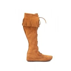 Minnetonka Bottes En Cuir Et Daim FRONT LACE