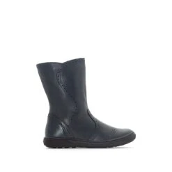 Bottes Bout Fleuri En Cuir Zippées 26-36