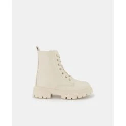 Bottes Style Militaires Avec Fermeturesur Le Côté Et Semelle Crantée