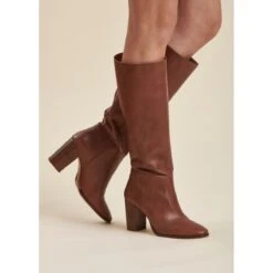 Bottes à Talons En Cuir De Vachette