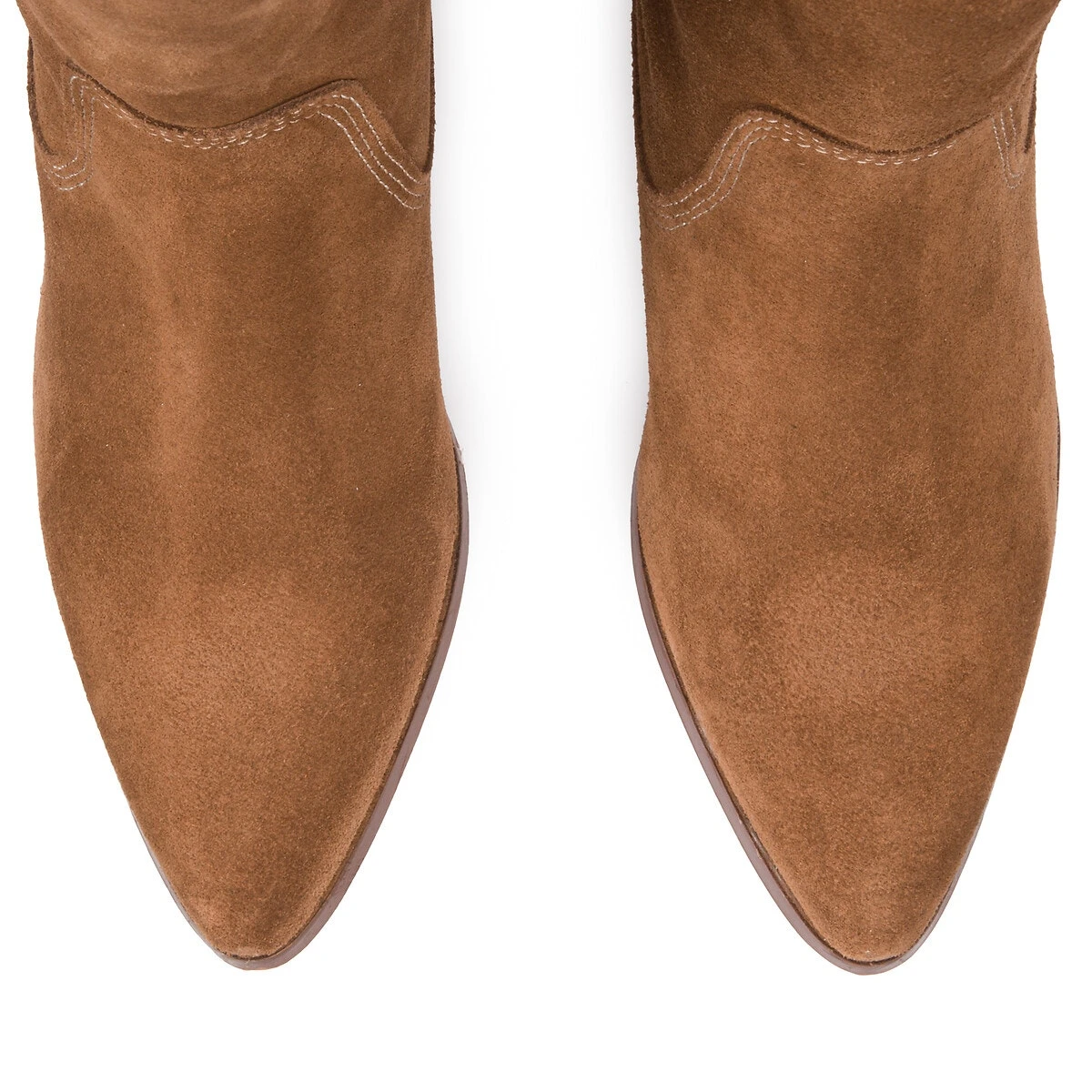 Ikks Bottes Hautes Talon Moyen Cuir Suédé 5 Ikks Bottes Hautes Talon Moyen Cuir Suédé – Image 3